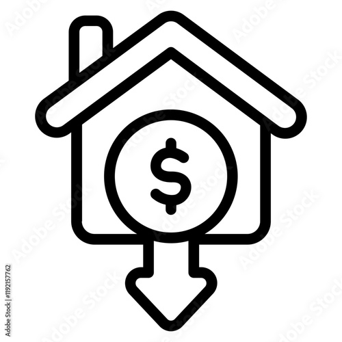 Foreclosure Line Icon