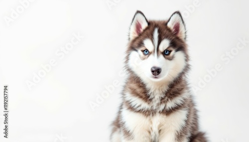 Adorable Husky Puppy: A Serene Portrait photo