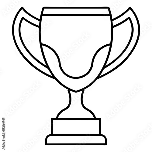 Stylish Trophy Outline Vector with Sleek Line Details