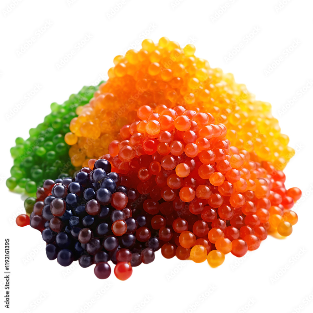 Pile of colorful caviar isolated on transparent background Pile of colorful caviar isolated on transparent background
