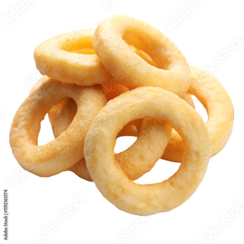 Potato rings isolated on transparent background photo