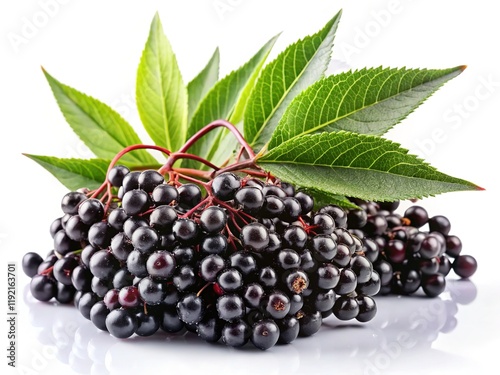 Delicious Ripe Black Elderberries: High-Resolution Stock Photo