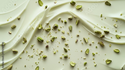 Dubai Chocolate Kunafa Pistachio on white background,Dubai Chocolate bar with green kadayif and pistachio spread,popular and viral chocolate 2024,space for text.