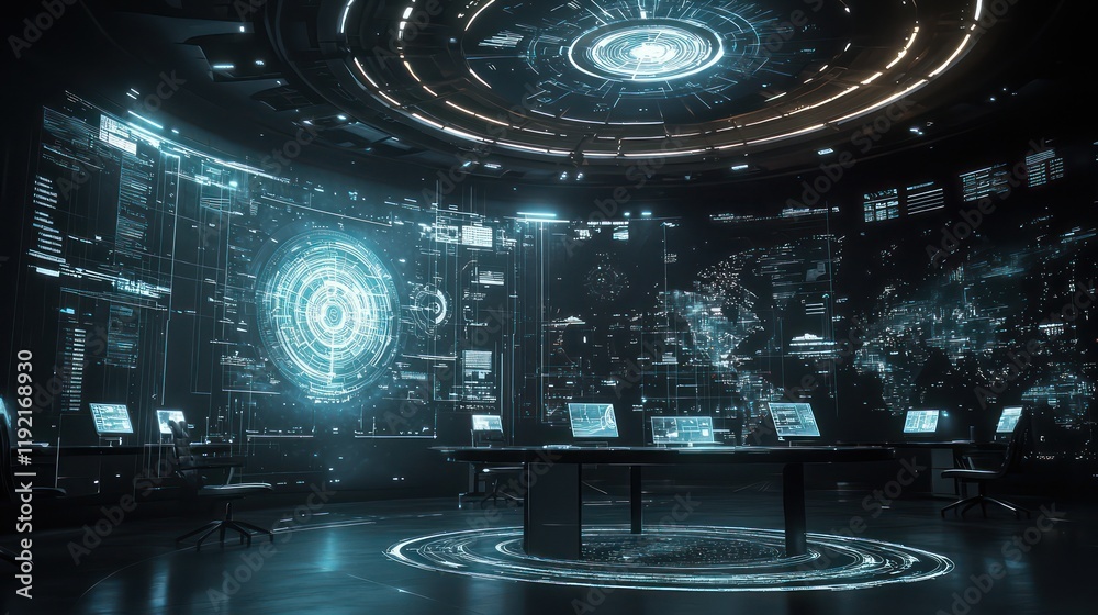 Obraz premium Visual representation of data analytics and intelligence gathering.