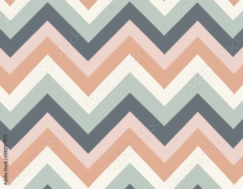 Seamless Pastel Chevron Pattern: Elegant Zigzag Background Design for Textile, Fashion, and Web