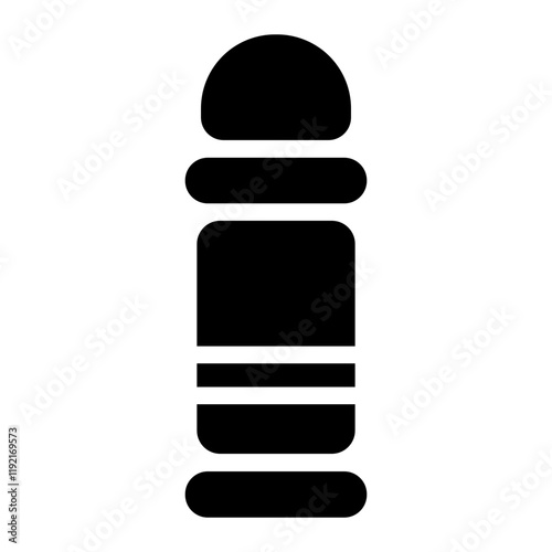 Round point bullet Solid Icon