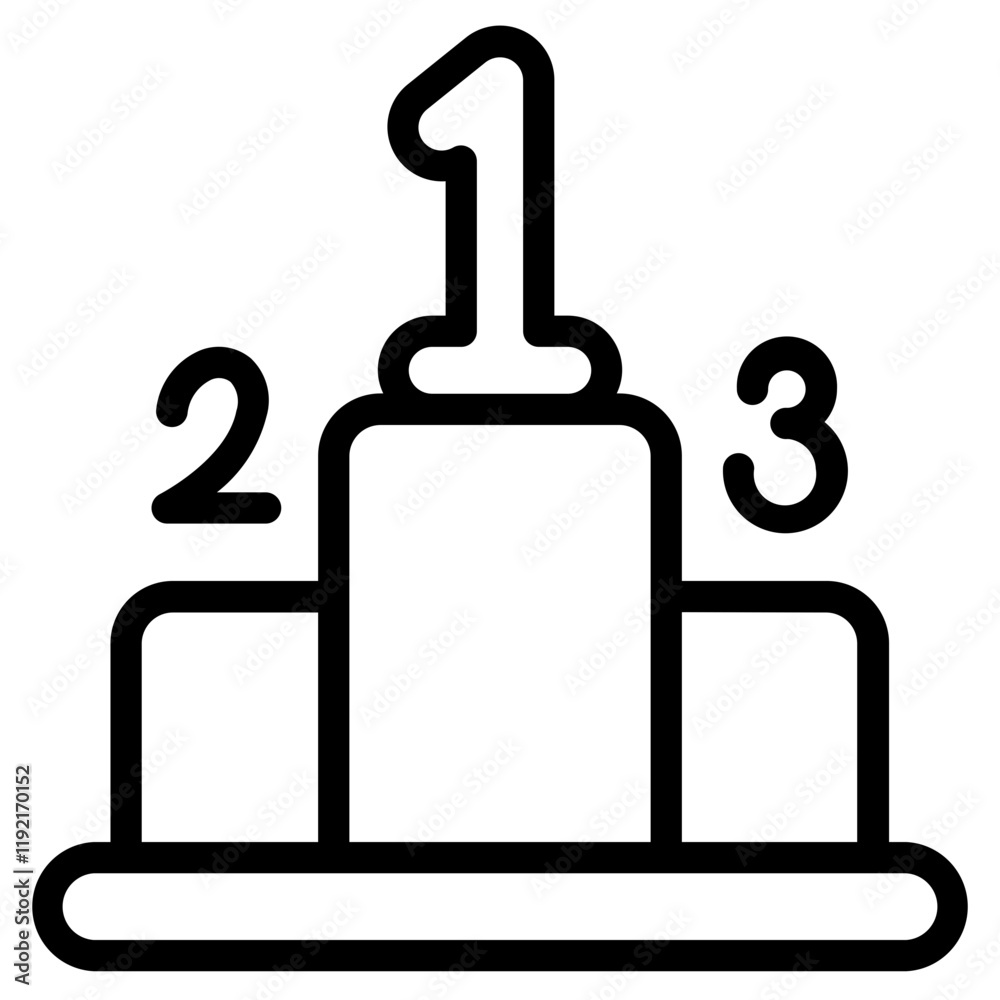 Obraz premium Runner up podium Line Icon