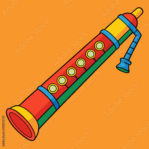 vector illustration of a recorder