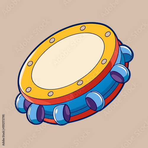 vector illustration of an tambourine