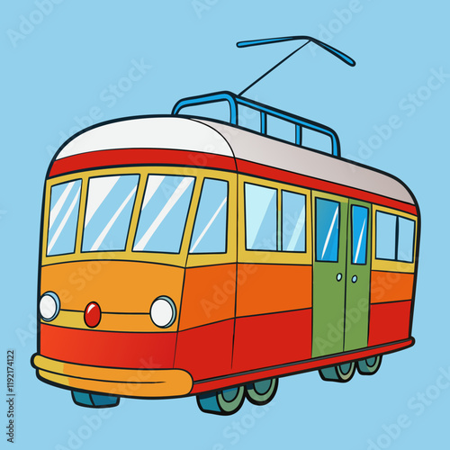 tram vector illustration