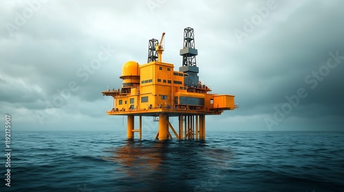 Offshore Decommissioning Skilled Teams Dismantle and Repurpose Retired Oil and Gas Infrastructure Amidst Dramatic Seascape