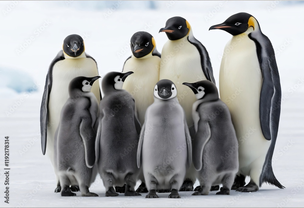 Obraz premium group of emperor penguins
