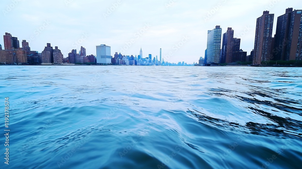 Naklejka premium Manhattan view from the Hudson River in New York City