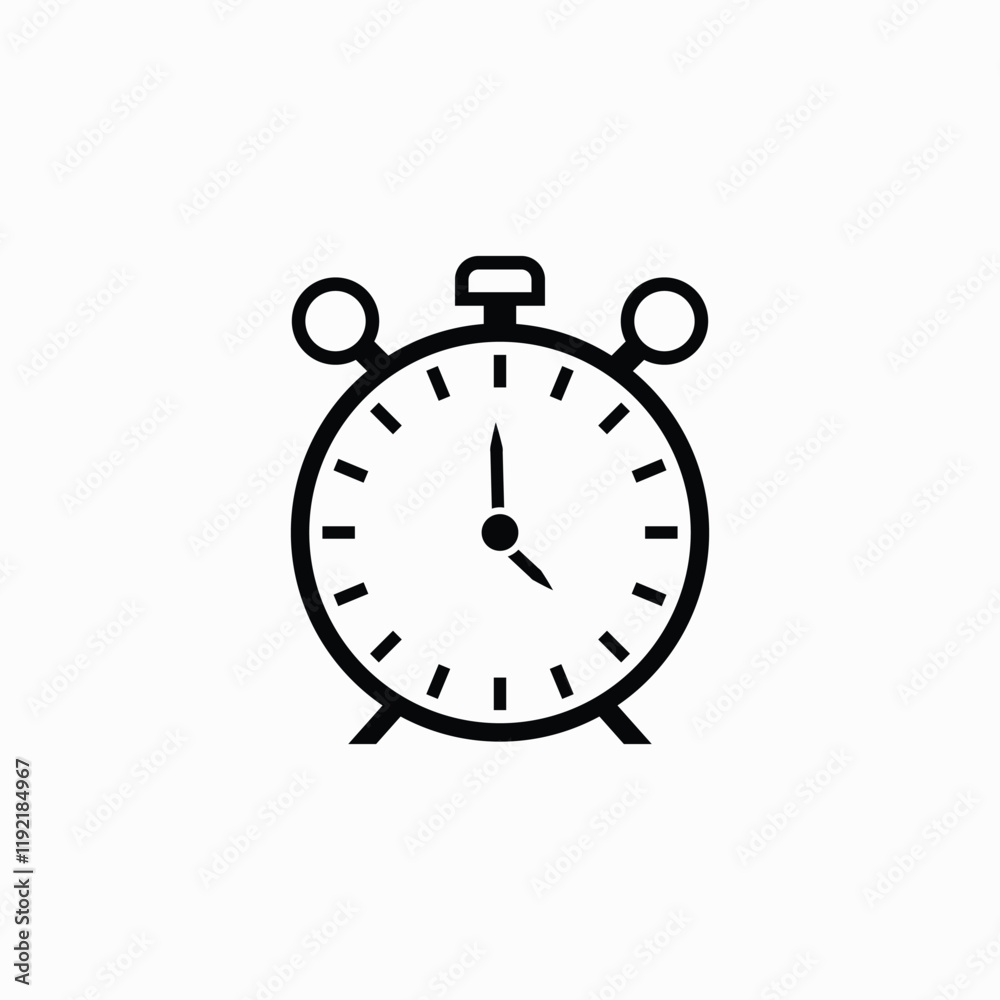 Alarm clock icon vector illustration, retro alarm clock. Stock illustration fully editable vector template Alarm clock icon vector illustration, retro alarm clock. Stock illustration fully editable vector template
