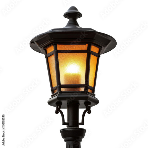 Street lamp isolated on white or transprent background photo