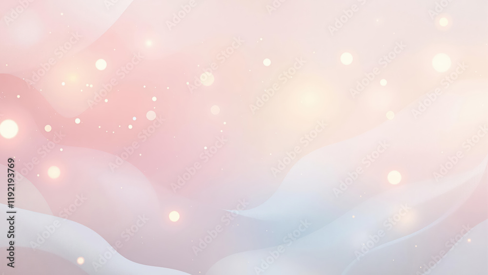 Fototapeta premium Soft Pastel Swirl Background with Glowing Particles and Light Bokeh in a Dreamy Texture
