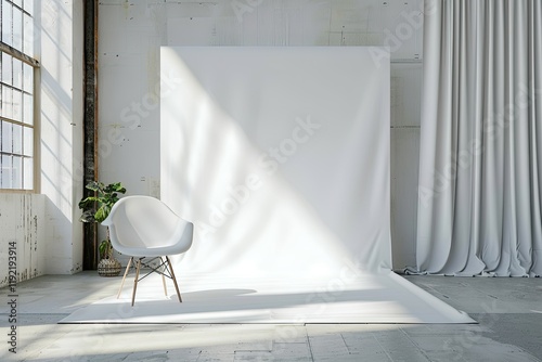 Premium Quality Picture of Empty Photography Studio for Retouch Work at Home photo