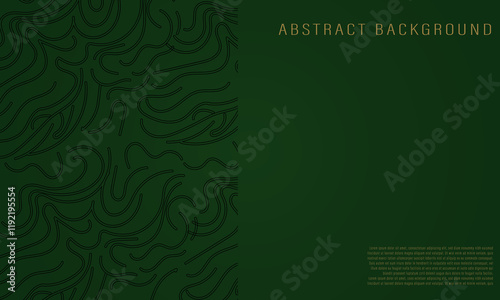 abstract background with a dark green base color. On the left side of the image, there are randomly curved lines creating a dynamic and artistic impression.