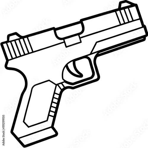 hand holding gun vector illustration art photo