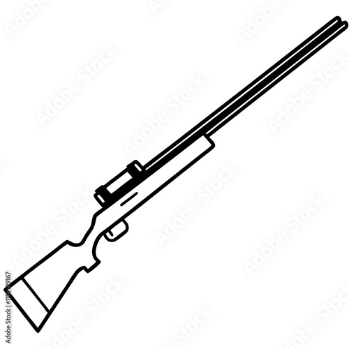 hand drawn illustration of a shotgun