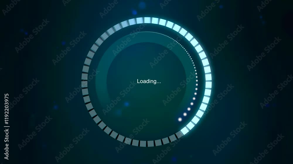 This presentation features a modern loading circle animation for digital interfaces and apps This presentation features a modern loading circle animation for digital interfaces and apps