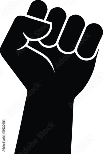 Anger freedom fist silhouette,Anger freedom fist flat vector icon design