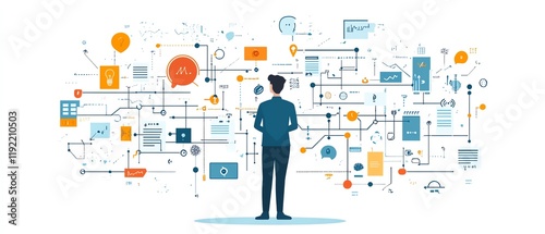 Disordered corporate management with chaotic decision tree, messy business processes, visualizing complexity and inefficiency in organizational workflows