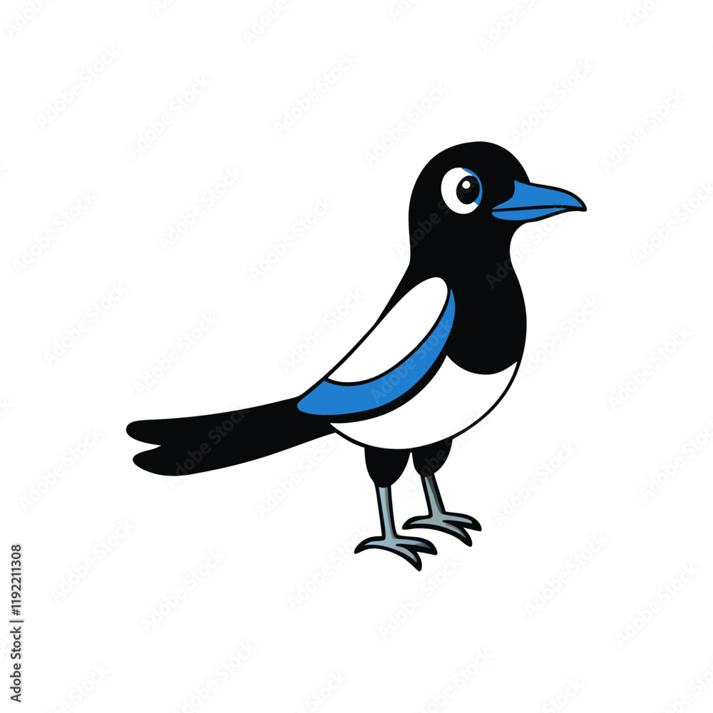 Fototapeta premium Magpie Cartoon vector