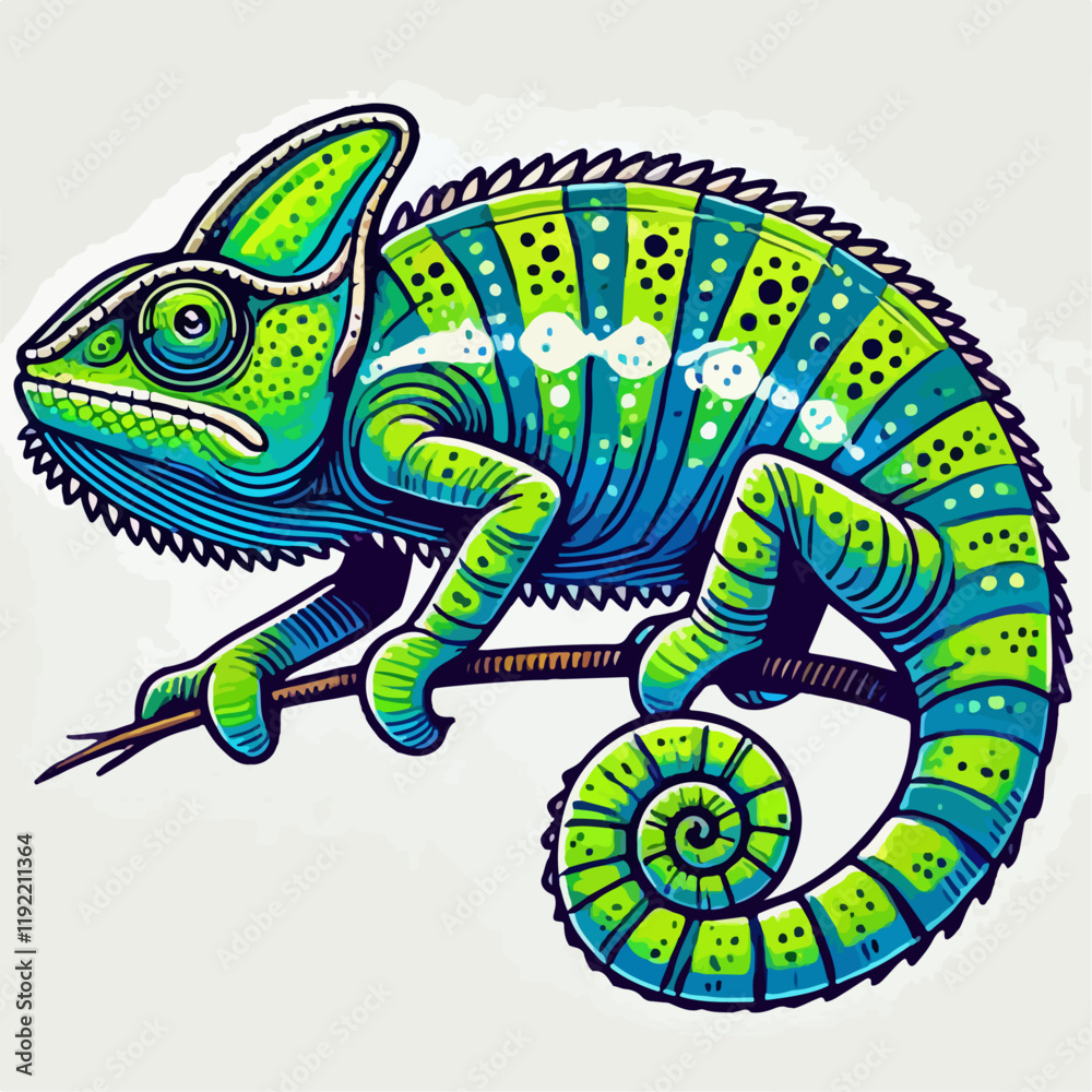 Fototapeta premium chameleon on a branch