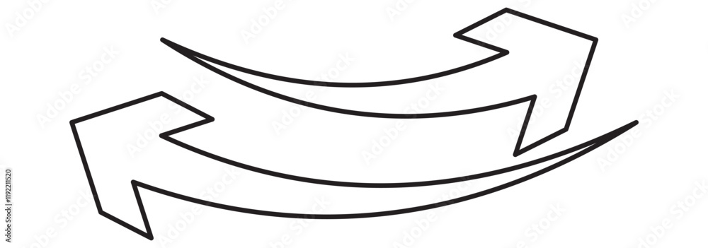 Fototapeta premium Black arrow icon on transparent background. Flat style arrow icon for your website, design, logo, app, UI., curved arrow sign.