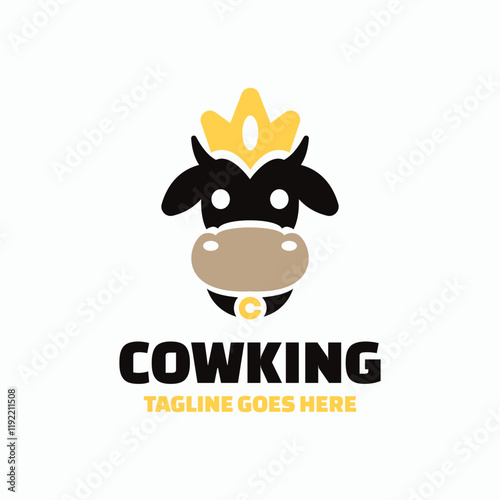 Cowking Simple Mascot LogoPaw