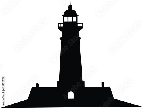 lighthouse tower  silhouette,lighthouse tower icon vector design