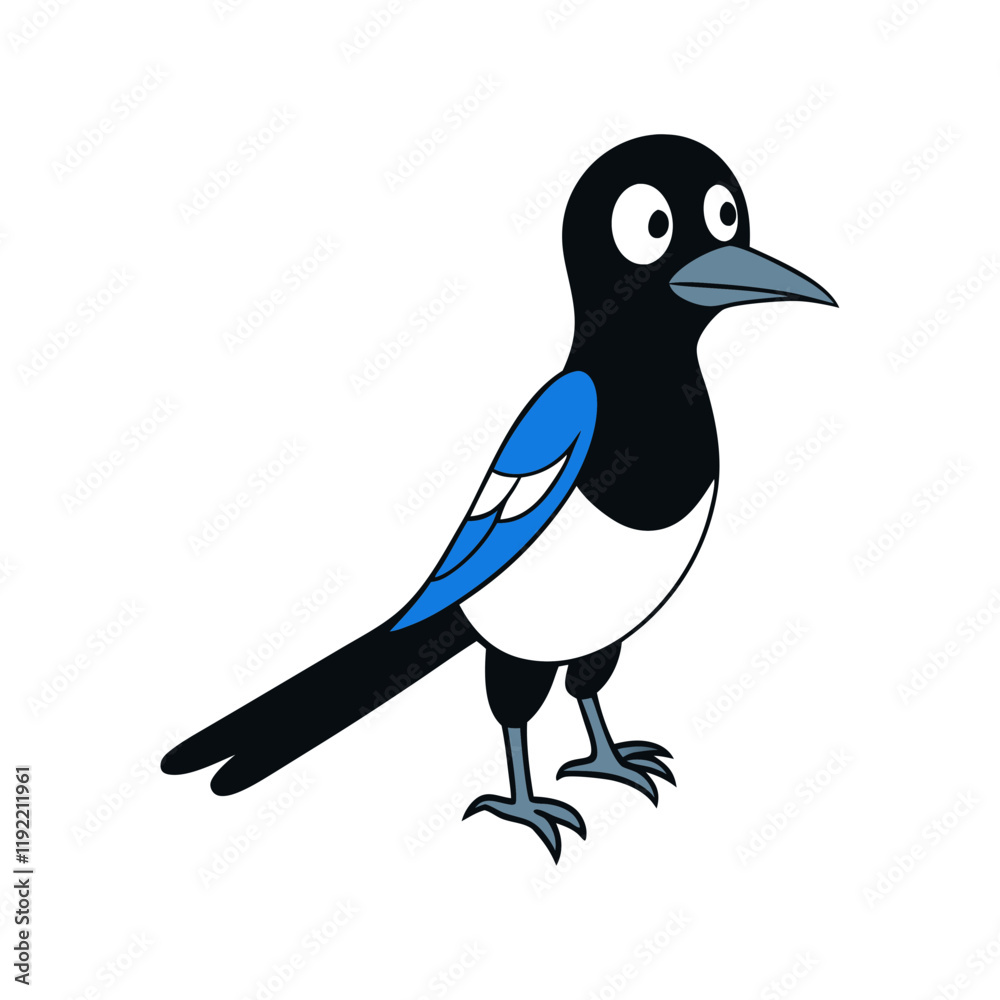 Fototapeta premium Magpie Cartoon vector
