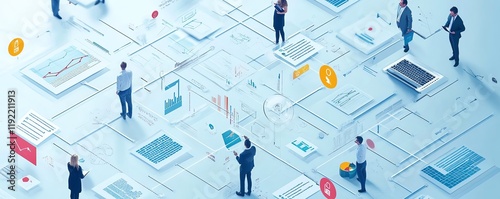 Overwhelming business process, disordered decision tree, complex and messy management structure, chaotic workflow creating confusion and frustration in a corporate setting