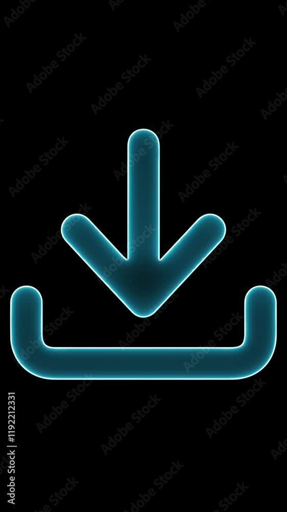 glowing neon download icon arrow sky blue color
animation on black background, icon animation.
glowing neon download icon arrow sky blue color
animation on black background, icon animation.