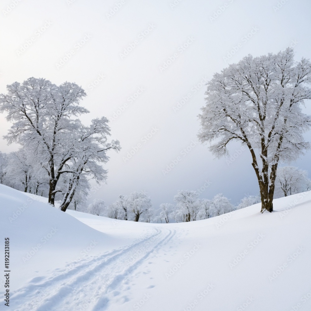 Winter snow landscape isolated Winter snow landscape isolated