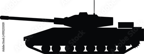 military weapon tank  silhouette simple flat vector