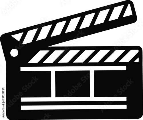 Movie clapperboard silhouette,Movie clapperboard  flat vector icon