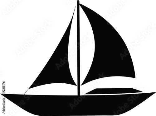 Sailboat silhouette,Sailboat black vector icon