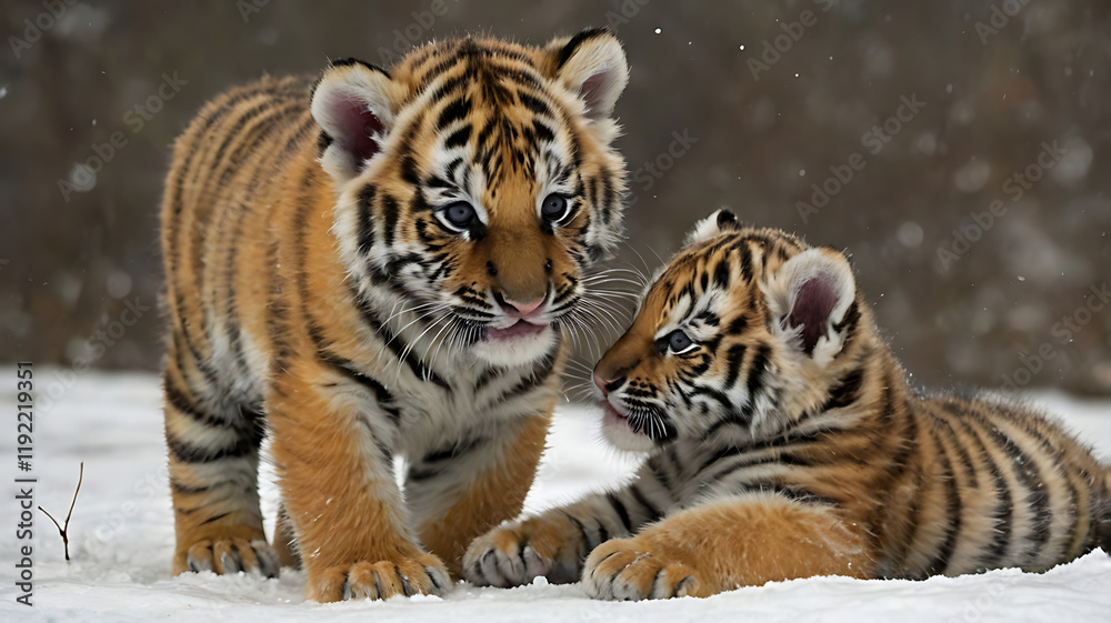 Fototapeta premium The tigers playing