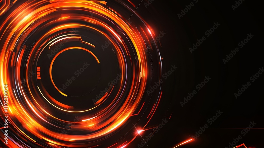Abstract digital design with glowing circular patterns in vibrant orange and red hues. Abstract digital design with glowing circular patterns in vibrant orange and red hues.