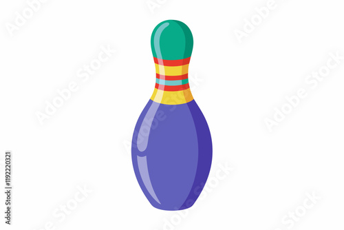 Beautiful plastic skittle of toy bowling isolated on a white background