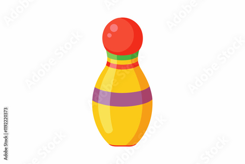Beautiful plastic skittle of toy bowling isolated on a white background