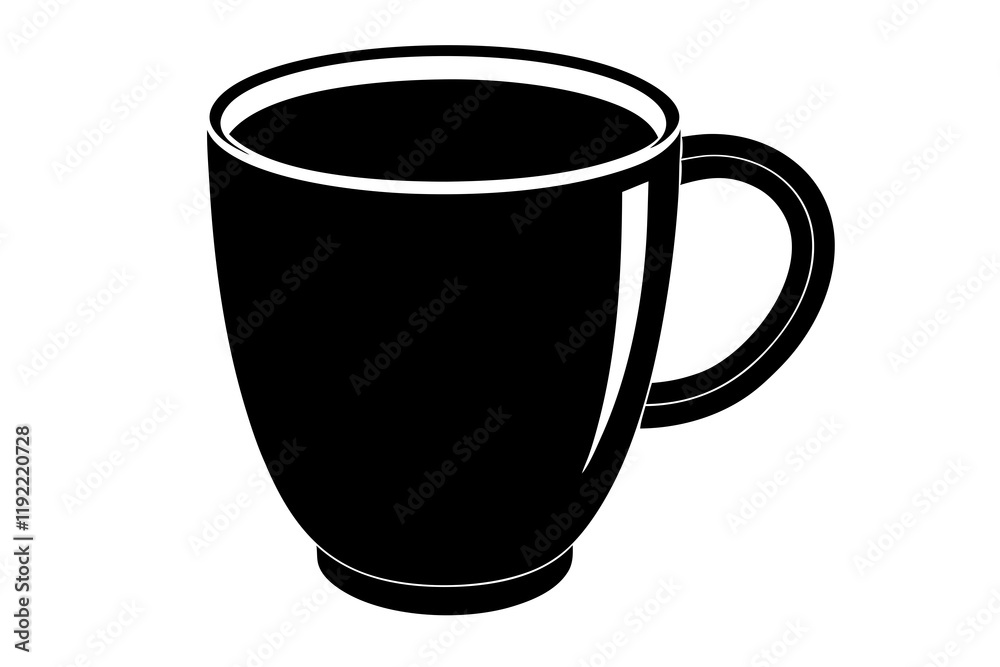 Stylish Mug Silhouette Icon on a Clean White Background Stylish Mug Silhouette Icon on a Clean White Background
