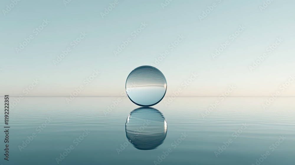 Close-up shot of a water droplet splashing into a calm body of water Close-up shot of a water droplet splashing into a calm body of water