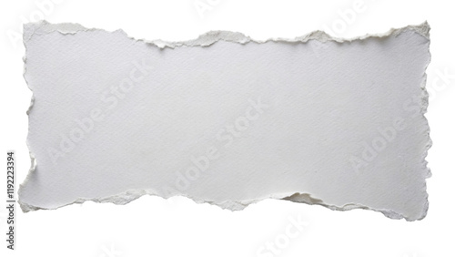 White Torn Paper Texture Isolated on Transparent Background. Design Element for Creative Projects