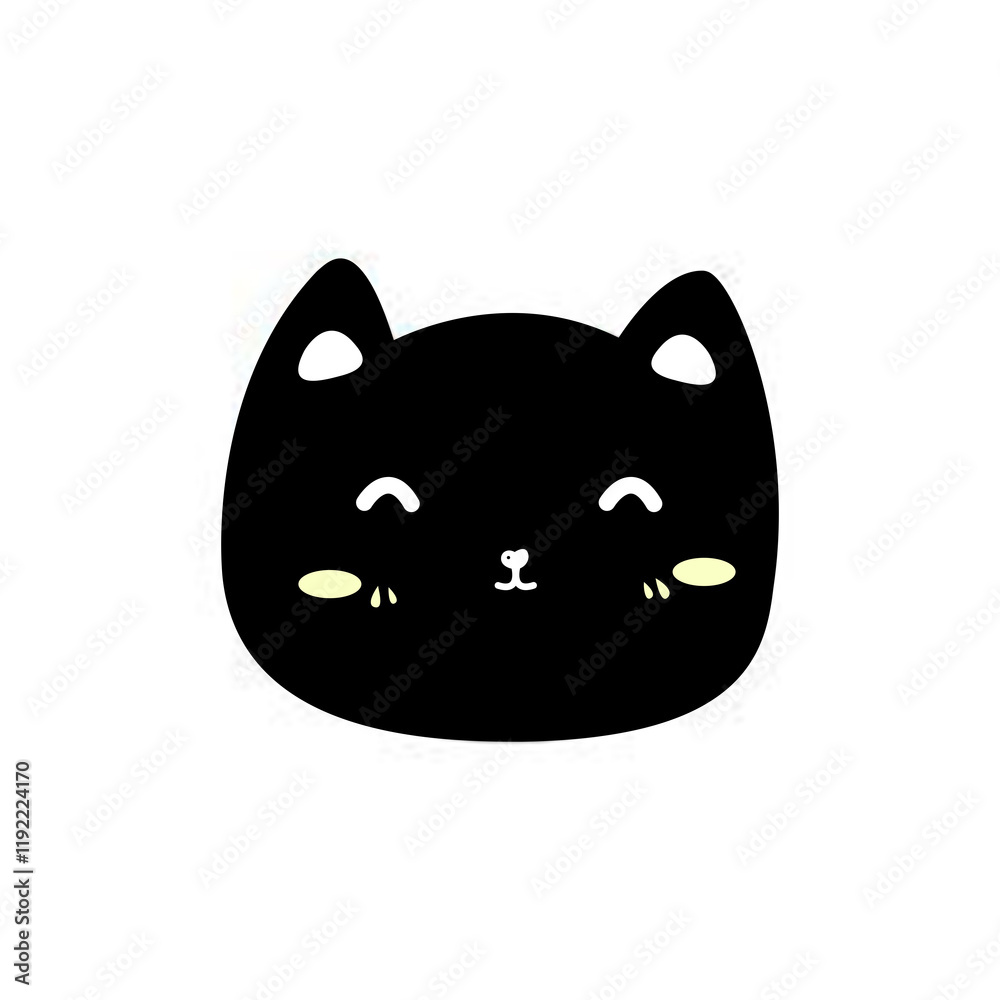 Cartoon shaped cute cat face character picture Cartoon shaped cute cat face character picture