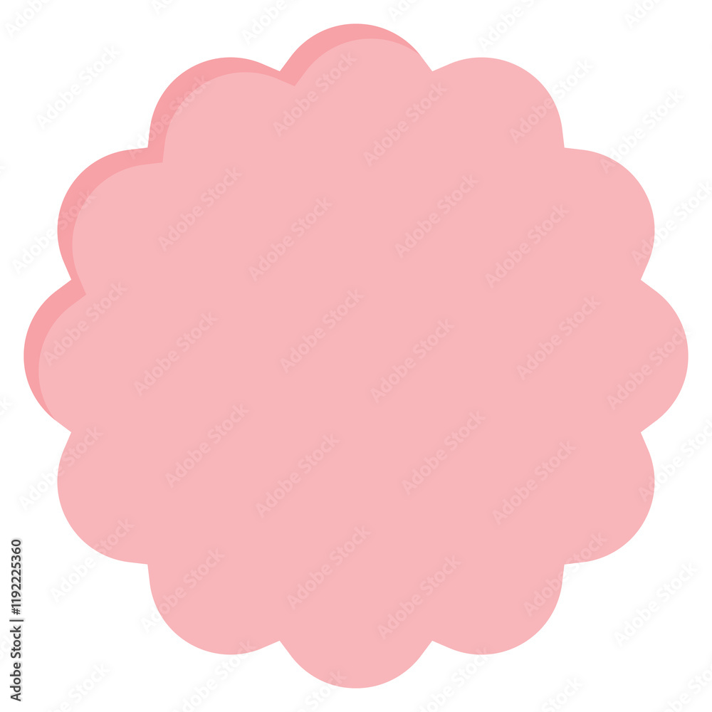 Blank pastel pink round scallop edge labels with white borders. Flat design illustration. Blank pastel pink round scallop edge labels with white borders. Flat design illustration.
