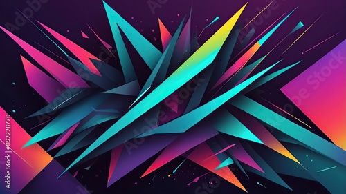 Wallpaper Mural Abstract techno background in vector style with sharp angles and vibrant gradients. Torontodigital.ca