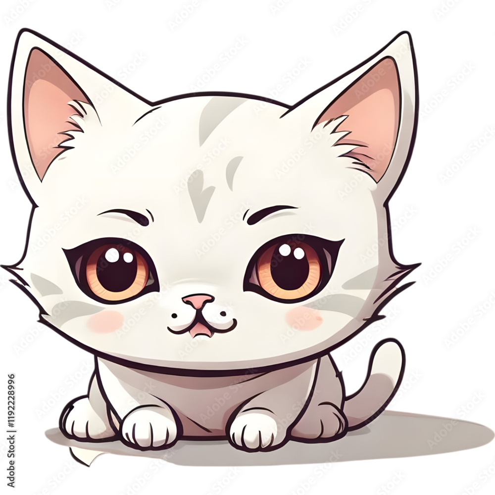 The kitten has a light brown body doll The kitten has a light brown body doll